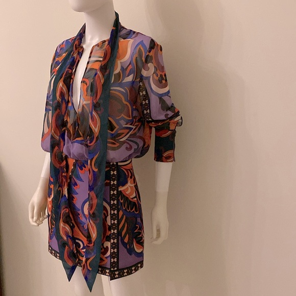 ZARA WOMEN PURPLE MULTI PUCCI PRINTED MINI DRESS NEW - Picture 7 of 11